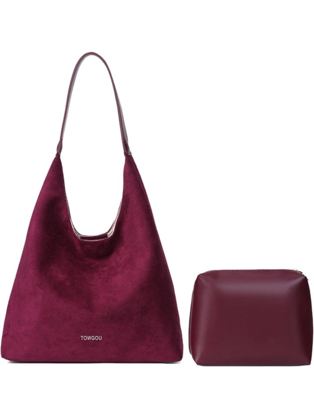 Stylish Brown Suede Shoulder Tote Bag for Women - Perfect Valentine's Day Gift